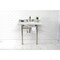 Kingston Brass 36 Carrara Marble Console Sink with Stainless Steel Legs, Marble WhitePolished Nickel LMS36MOQ6 - alternate 2